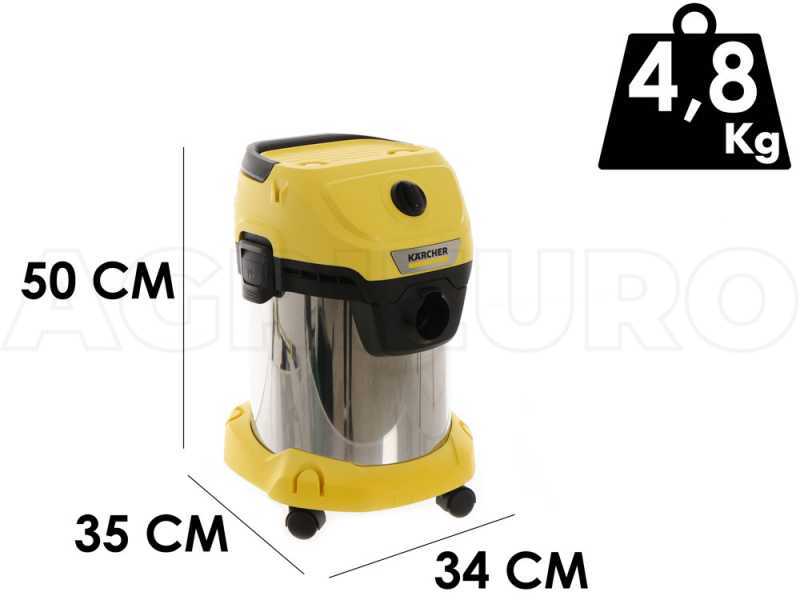 K&auml;rcher WD 3 S V-17/4/20 -Aspirador - Acero inoxidable - 17 l