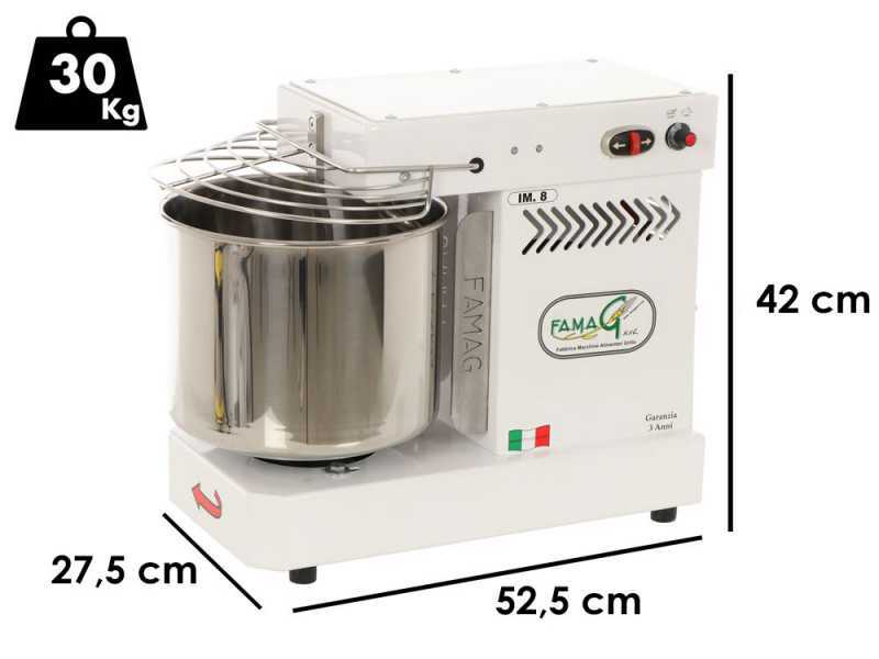 Famag Grilletta IM 8/230 10 velocidades - Amasadora de espiral 8 kg Alta hidrataci&oacute;n 