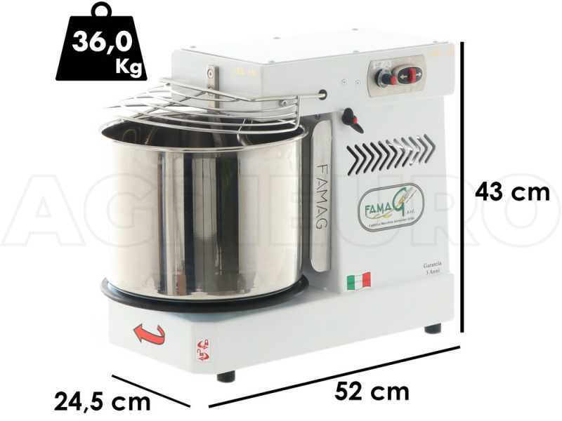 Famag Grilletta IM 10S/230 10 velocidades - Amasadora de espiral abatible Alta hidrataci&oacute;n 10 kg 
