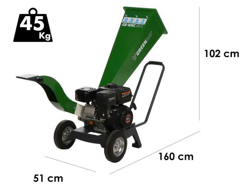 GreenBay GB-WRC 50 L - Biotrituradora con motor de gasolina 7 HP
