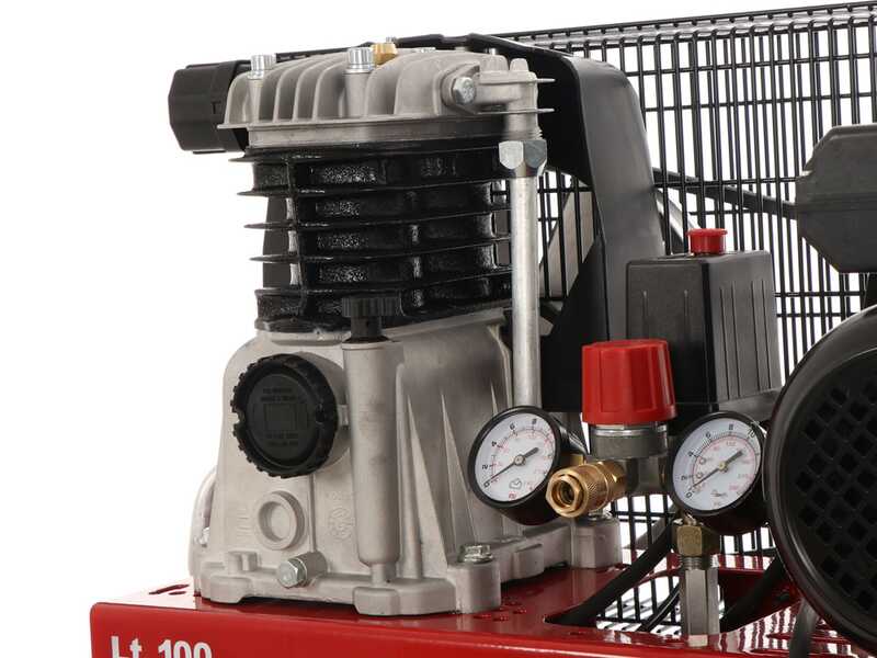 Fini Advanced MK 102-100-2M - Compresor de aire el&eacute;ctrico monof&aacute;sico de correa - Motor 2 HP - 100 L