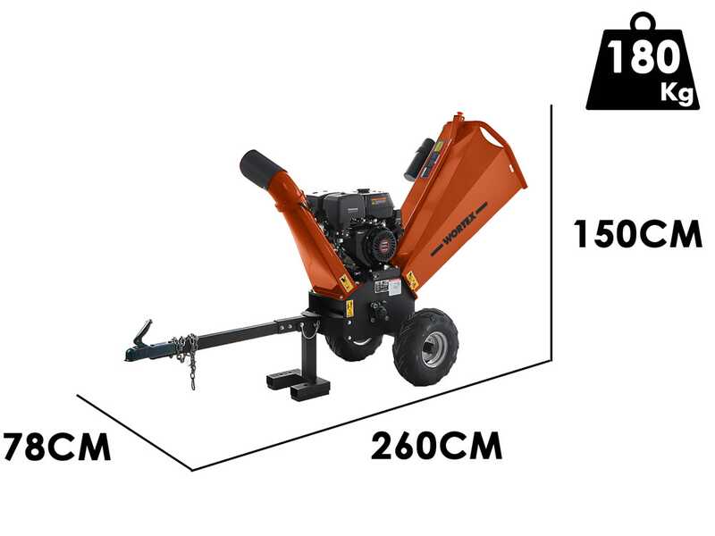 Wortex Drake D420/120L-E - Biotrituradora de gasolina - Motor Loncin G420F con arranque el&eacute;ctrico