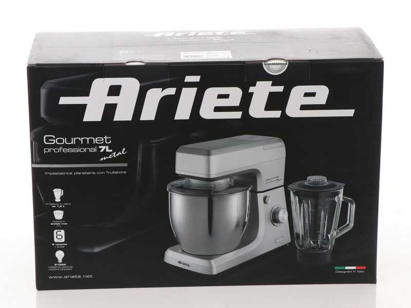 Ariete Gourmet Professional Metal -Amasadora planetaria con licuadora - 7L