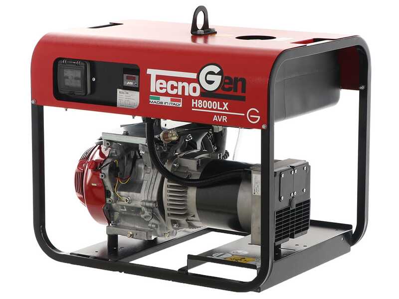 TecnoGen H8000LX - Generador de corriente a gasolina 5.8 kW - Continua 5.2 kW Monof&aacute;sica
