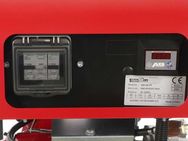 TecnoGen H8000ELX - Generador de corriente a gasolina con arranque el&eacute;ctrico 5.8 kW - Continua 5.2 kW Monof&aacute;sica