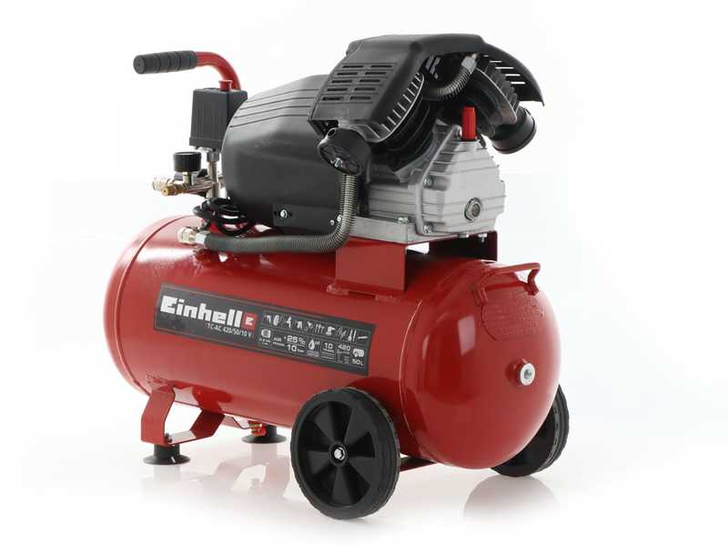 Einhell TC-AC 420/50/10 - Compresor de aire el&eacute;ctrico con ruedas -  Motor 3 HP - 50 l aire comprimido