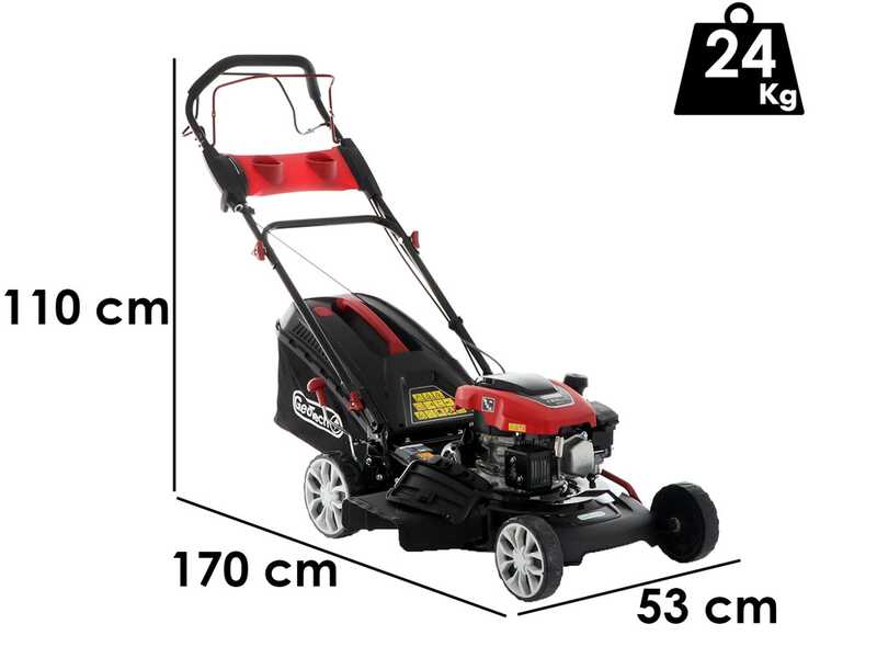 Cortac&eacute;sped de gasolina autopropulsado GeoTech S46-150 BMSG - 4 en 1 - cuchilla de 46 cm