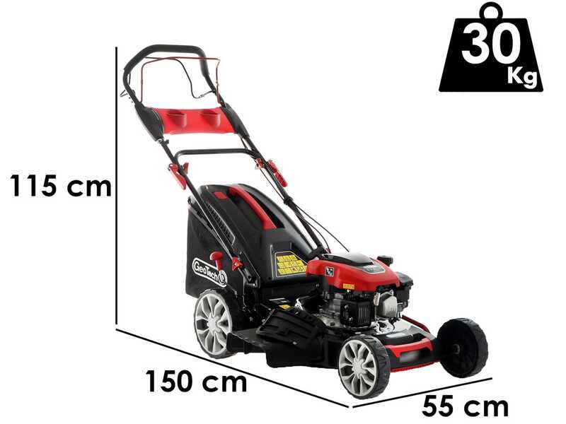 Cortac&eacute;sped de gasolina autopropulsado GeoTech S51-170 BMSGW - 4 en 1 - cuchilla de 51 cm