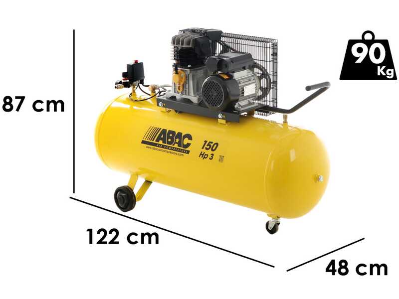 ABAC LINE B26B/150 CM3 - Compresor de aire el&eacute;ctrico monof&aacute;sico de correa - Motor 3 HP - 150 L