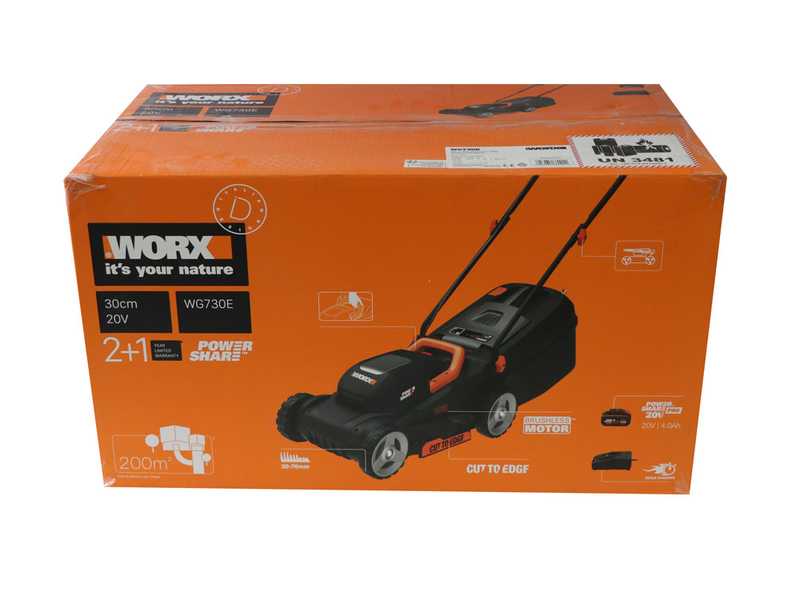 Cortac&eacute;sped de bater&iacute;a WORX WG730E - Corte de 30 cm - 20 V - 4 Ah