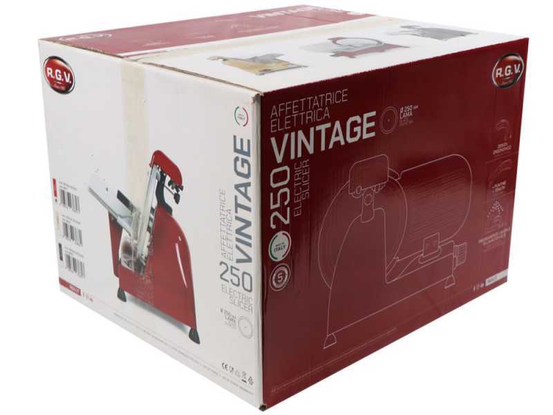 RGV Vintage 250 Ivory -Cortadora de fiambre con cuchilla templada 250 mm - 140 W