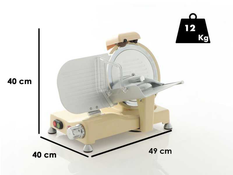 RGV Vintage 250 Ivory -Cortadora de fiambre con cuchilla templada 250 mm - 140 W