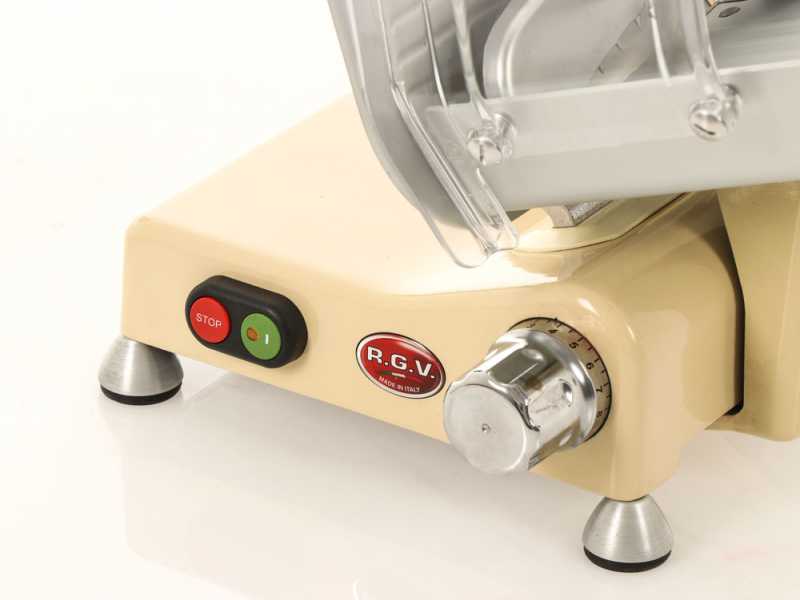 RGV Vintage 250 Ivory -Cortadora de fiambre con cuchilla templada 250 mm - 140 W