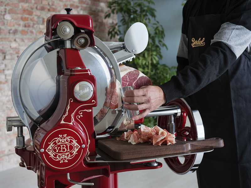 BERKEL B114 - Cortadora de fiambre de volante - Cuchilla de acero al cromo de 320 mm - Roja