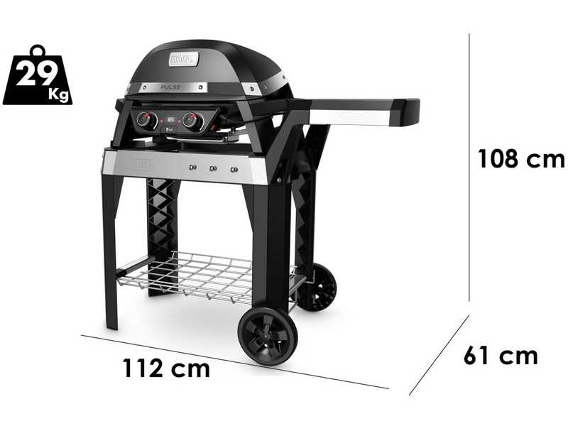 Weber Pulse 2000 - Barbacoa el&eacute;ctrica con carro