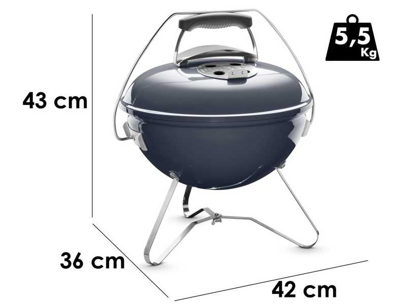 Weber Smokey Joe Premium Blu - Barbacoa de carb&oacute;n port&aacute;til