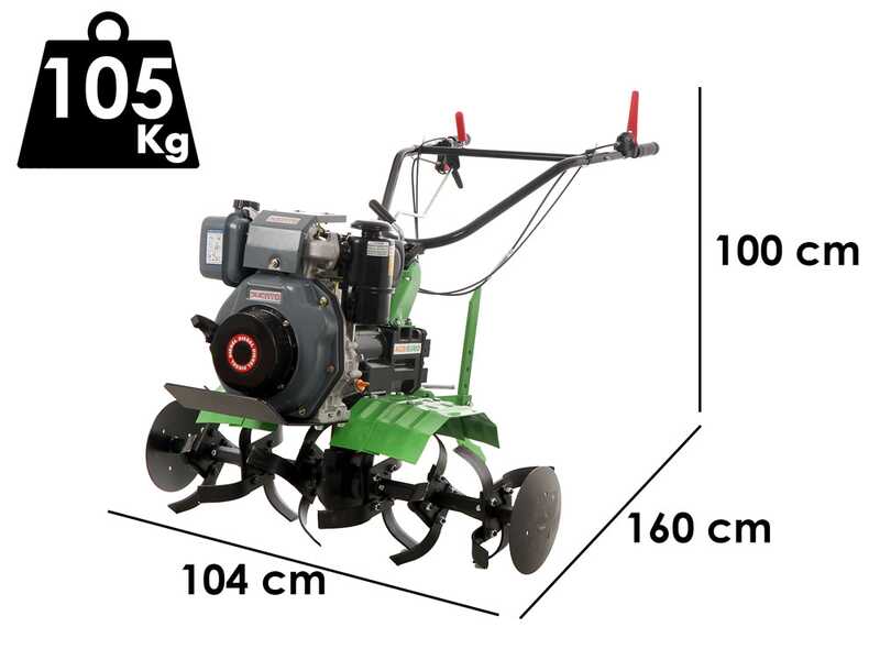 Motoazada Agri 102 con fresa 95 cm - Motor di&eacute;sel de 296 cc