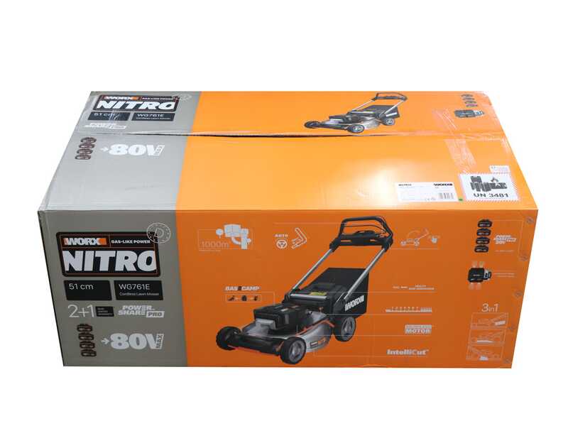 Cortac&eacute;sped autopropulsado de bater&iacute;a WORX NITRO WG761E - 80 V / 4 Ah - corte de 51 cm