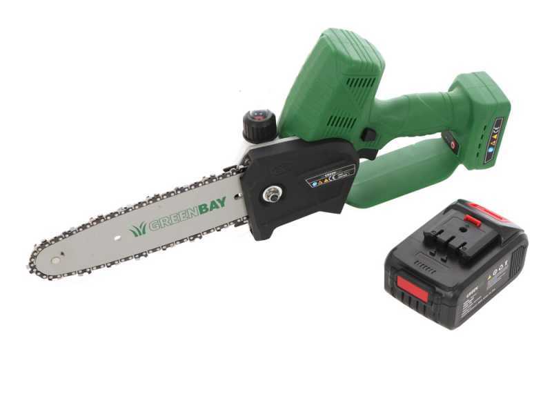 GreenBay TopSaw 8 - Podadora de bater&iacute;a - 2 bater&iacute;as de 21 V - 4 Ah