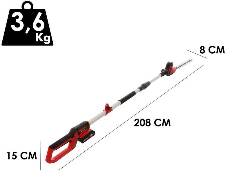 Einhell GC-HH 18/45 Li T - Cortasetos de bater&iacute;a con p&eacute;rtiga telesc&oacute;pica 18V 2.5Ah