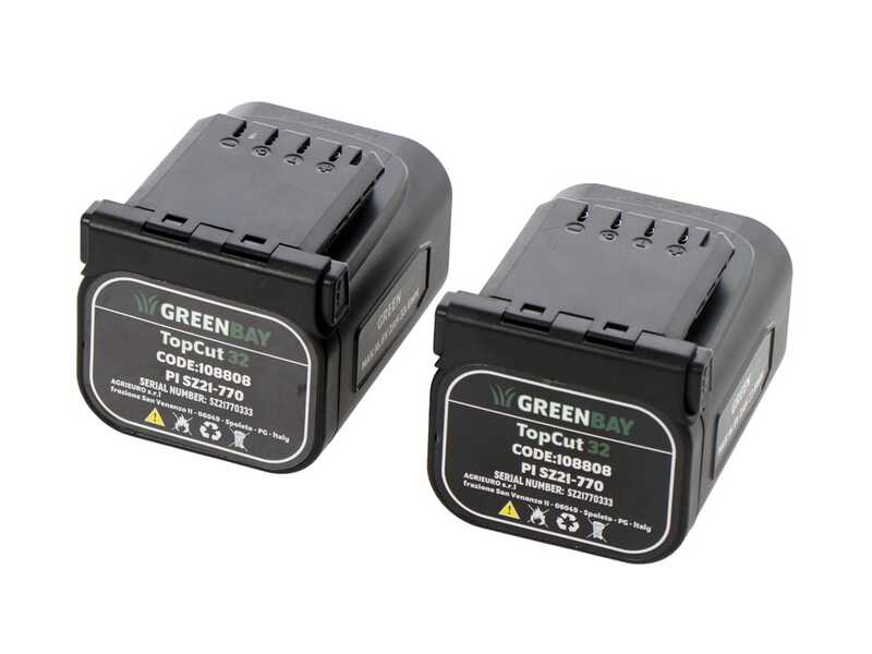 Tijeras de poda de bater&iacute;a con barra alargadora GreenBay TopCut 32 - 2x 16.8 V - 2 Ah - 150/210 cm - Di&aacute;metro de corte 32 mm