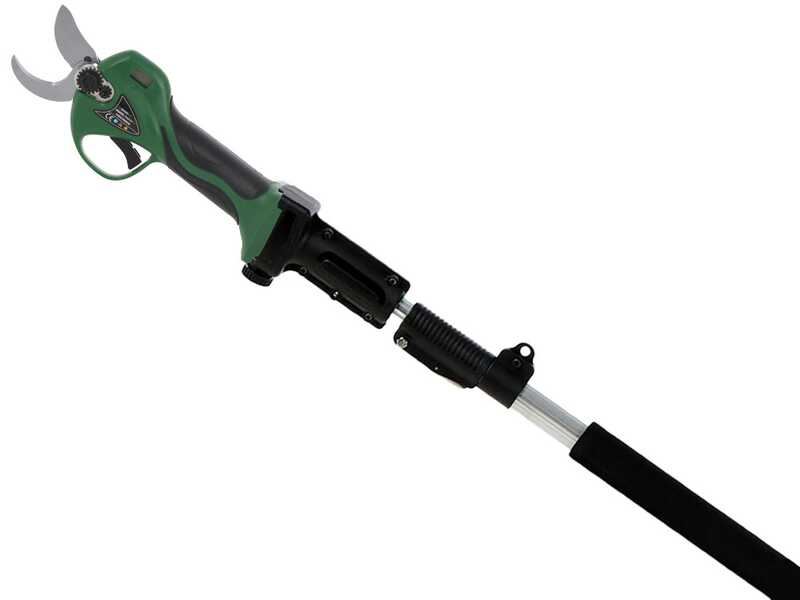 Tijeras de poda de bater&iacute;a con barra alargadora GreenBay TopCut 32 - 2x 16.8 V - 2 Ah - 150/210 cm - Di&aacute;metro de corte 32 mm
