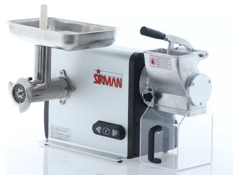 Sirman TCG 12 Dakota - Picadora de carne el&eacute;ctrica - Rallador integrado - En Aluminio y Acero Inox - 1100W