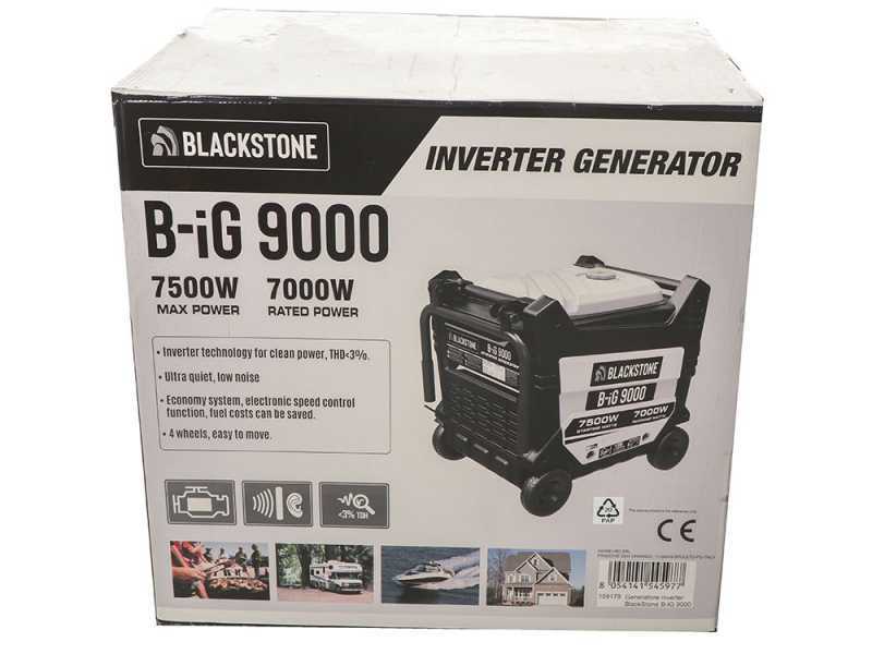 BlackStone B-iG 9000 - Generador de corriente inverter silencioso con ruedas 7.5 kW - Continua 7 kW Monof&aacute;sica