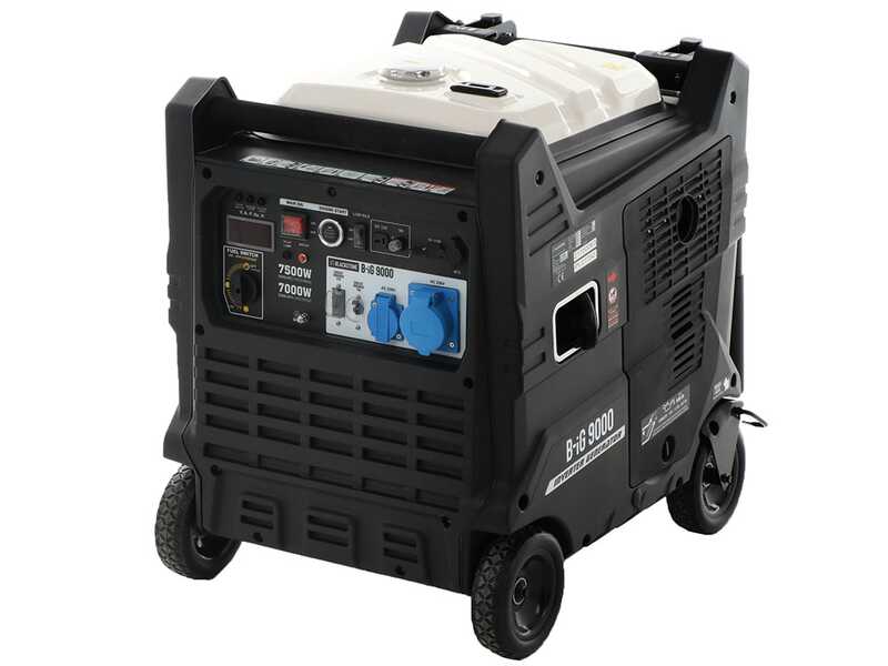 BlackStone B-iG 9000 - Generador de corriente inverter silencioso con ruedas 7.5 kW - Continua 7 kW Monof&aacute;sica