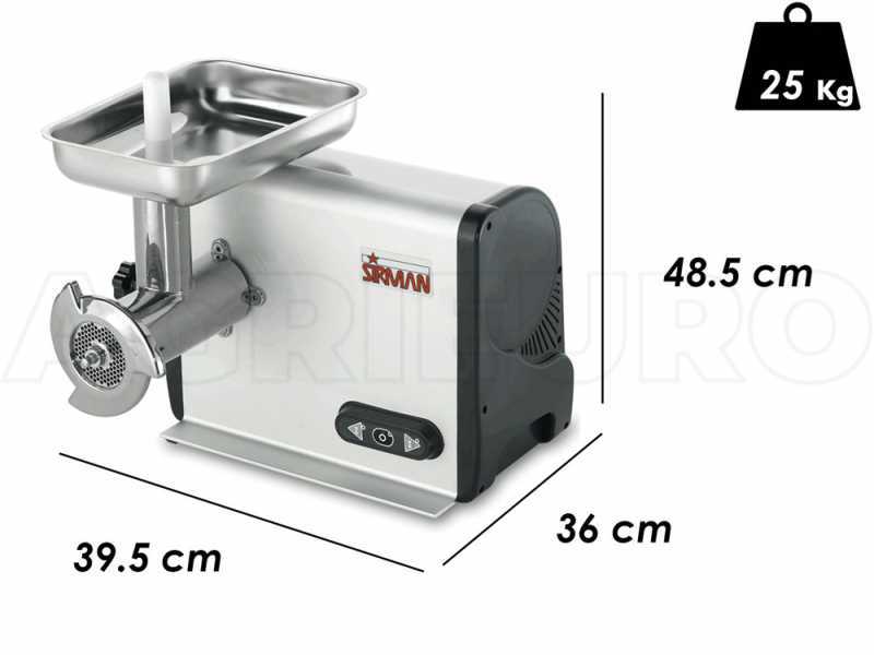 Sirman TC 12 Dakota - Picadora de carne el&eacute;ctrica - En Acero Inox - 1100W