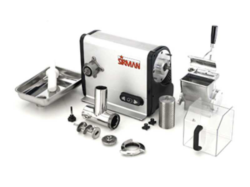 Sirman TCG 22 Dakota - Picadora de carne el&eacute;ctrica - Rallador integrado - En Aluminio y Acero Inox