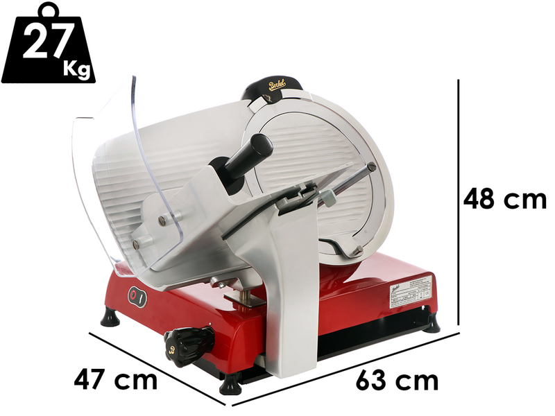 Berkel Red Line 300 Roja - Cortadora de fiambre con cuchilla de acero cromado de 300 mm