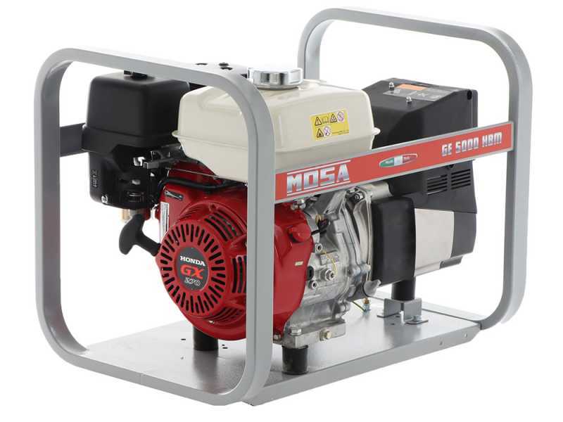 MOSA GE 5000 HBM AVR - Generador de corriente a gasolina con placa AVR 4.5 kW - Continua 3.6 kW Monof&aacute;sica