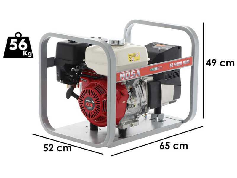 MOSA GE 5000 HBM AVR - Generador de corriente a gasolina con placa AVR 4.5 kW - Continua 3.6 kW Monof&aacute;sica