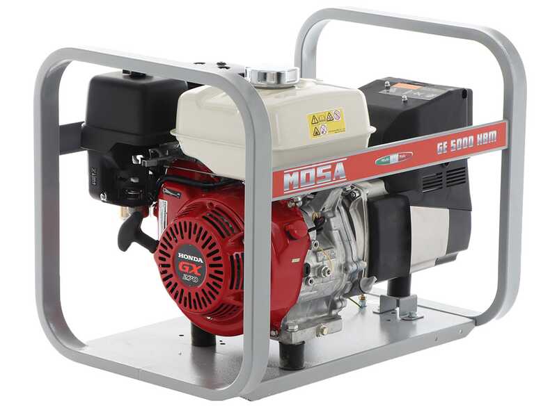 MOSA GE 5000 HBM AVR - Generador de corriente a gasolina con placa AVR 4.5 kW - Continua 3.6 kW Monof&aacute;sica - Motor Honda GX270
