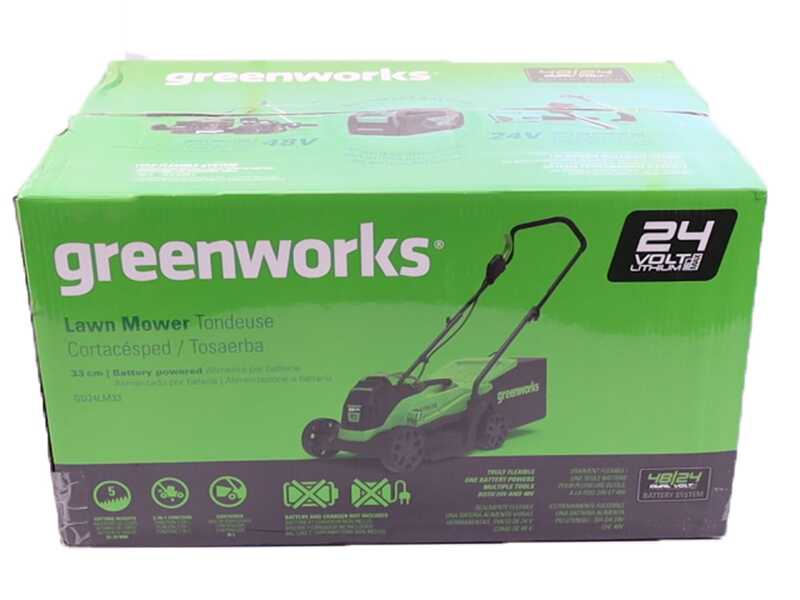 Greenworks GD24LM33 - Cortac&eacute;sped de bater&iacute;a - 24V/4Ah - Corte de 33 cm
