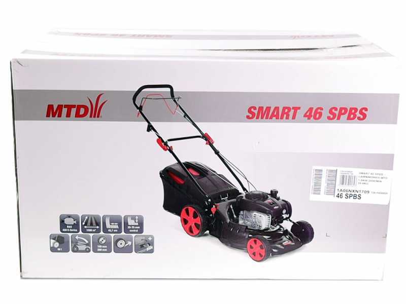 Cortac&eacute;sped de gasolina autopropulsado MTD SMART 46 SPBS/N - 4 en 1 - Motor B&amp;S 450E - cuchilla de 46 cm