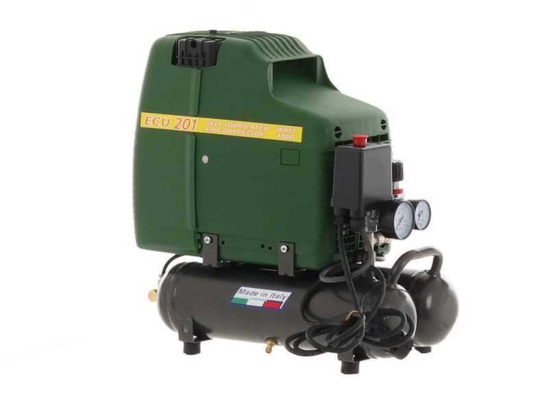 FIAC ECU 201 - Compresor de aire el&eacute;ctrico port&aacute;til monof&aacute;sico, sin aceite - Motor 1.5 HP - 6 L