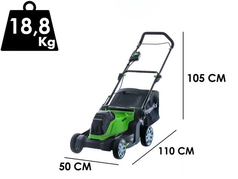 Cortac&eacute;sped el&eacute;ctrico de bater&iacute;a Greenworks G48LM41 48V - 41 cm - SIN BATER&Iacute;A NI CARGADOR