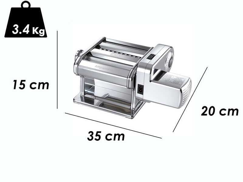 Marcato Ampiamotor - M&aacute;quina el&eacute;ctrica/manual de hacer pasta INOX 100W
