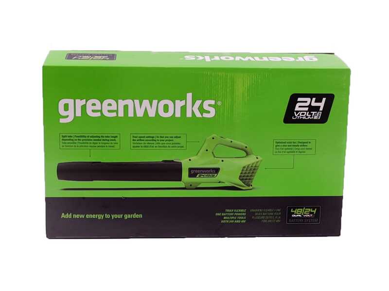 Greenworks G24ABO - Soplador de bater&iacute;a axial - BATER&Iacute;A Y CARGADOR NO EST&Aacute;N INCLUIDOS