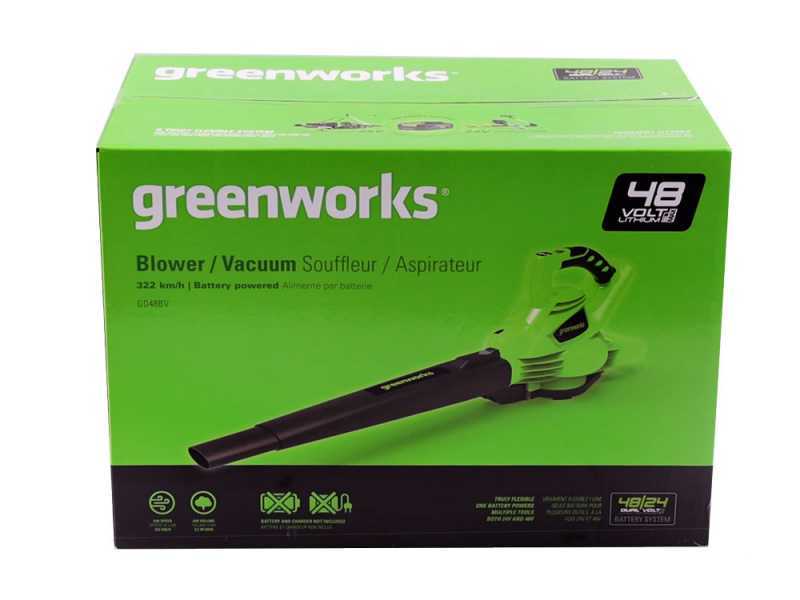 Soplador-aspirador de bater&iacute;a Greenworks GD48BV - SIN BATER&Iacute;A NI CARGADOR