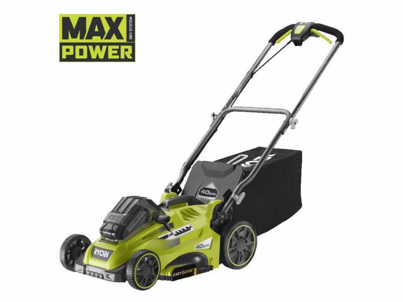 Cortac&eacute;sped de bater&iacute;a RYOBI RLM36X41H60PG - MAX POWER 36 V - 6 Ah - recogedor de 45 l - corte de 40 cm