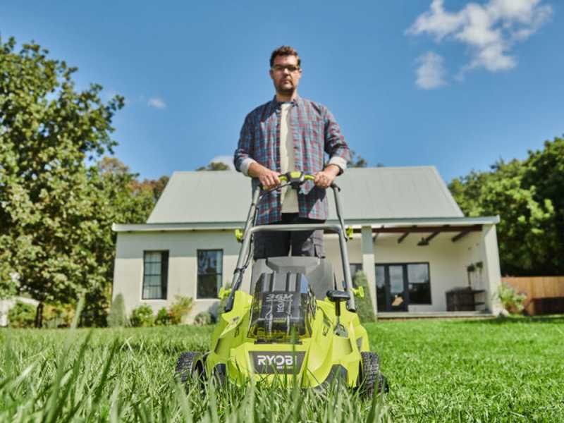 Cortac&eacute;sped de bater&iacute;a RYOBI RLM36X41H60PG - MAX POWER 36 V - 6 Ah - recogedor de 45 l - corte de 40 cm