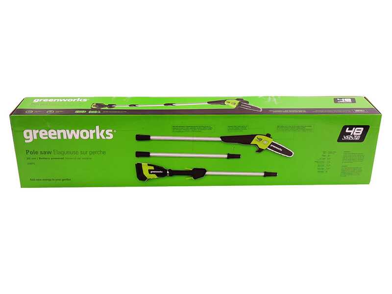 Podadora de bater&iacute;a con p&eacute;rtiga y barra alargadora Greenworks G48PS 48 V - Bater&iacute;a 2 Ah