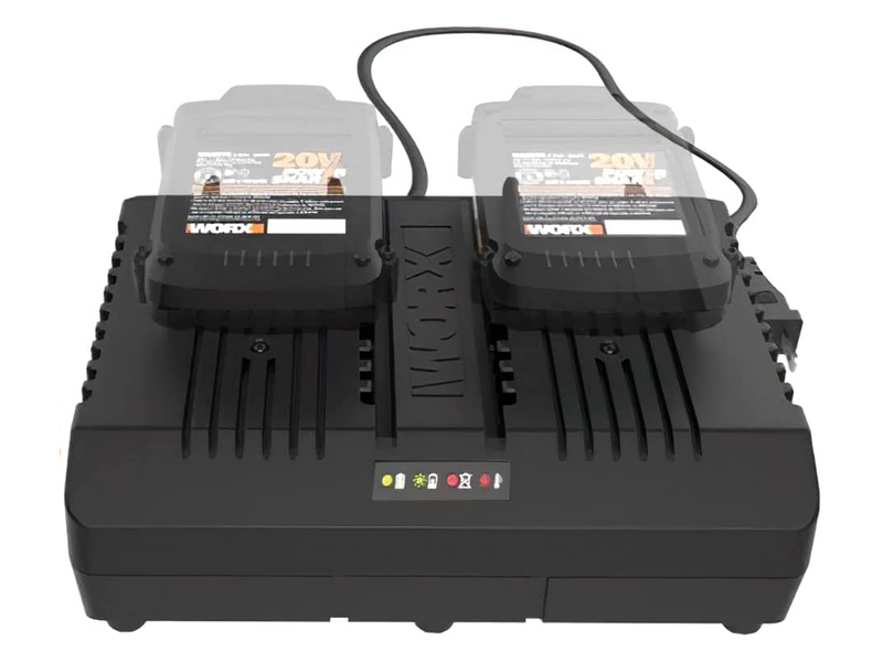 Cargador r&aacute;pido doble WORX 20V - 2 + 2Ah