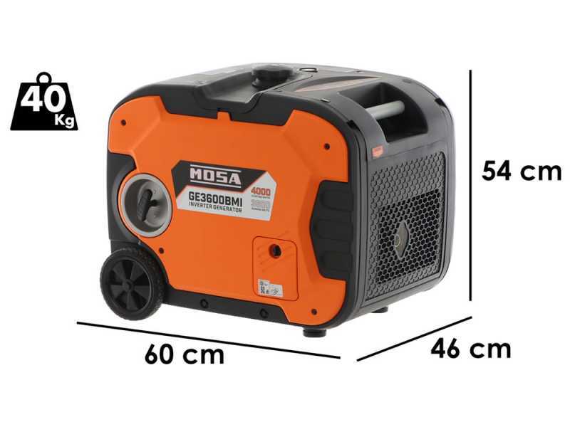 Mosa GE 3600 BMI - Generador de corriente inverter versi&oacute;n con ruedas 4 kW - Continua 3.6 kW Monof&aacute;sica