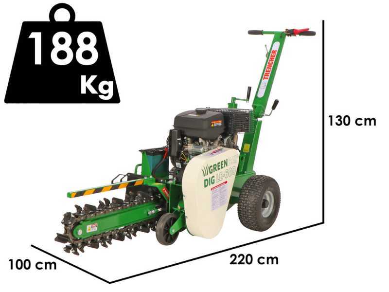 GreenBay DIG LE-600 - Zanjadora de gasolina - Loncin G420F