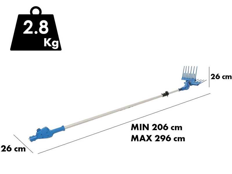 Vareador de aceitunas el&eacute;ctrico Paterlini B-Fly - 12V - P&eacute;rtiga telesc&oacute;pica 206 - 296 cm