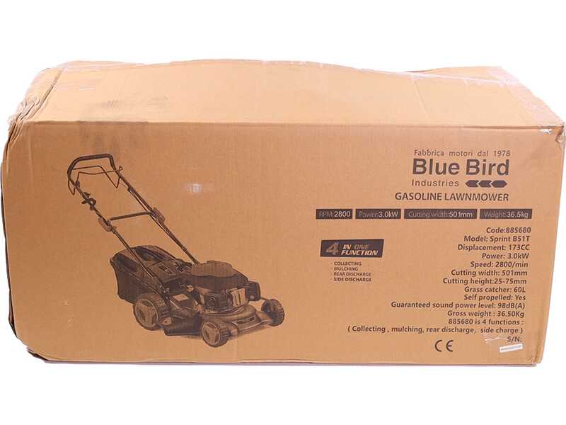 Cortac&eacute;sped de gasolina autopropulsado Blue Bird Sprint H51 T - Honda GCVx 200 - cuchilla de 51 cm